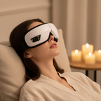 SENSO™ EyeAir utilisé au quotidien — masseur oculaire à compression d'air