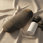 SENSO™ LumbarEase présenté avec ses accessoires — coussin lombaire massant