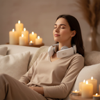 SENSO™ NeckVibe utilisé au quotidien — masseur de nuque sans fil
