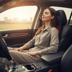 SENSO™ SeatRelax installé sur un siège de voiture — coussin de massage chauffant pour siège