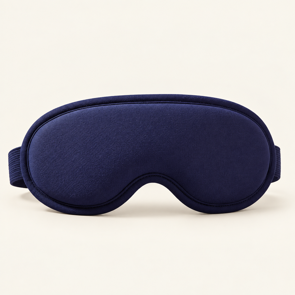 Masque oculaire SENSO SteamEye bleu marine sur fond ivoire