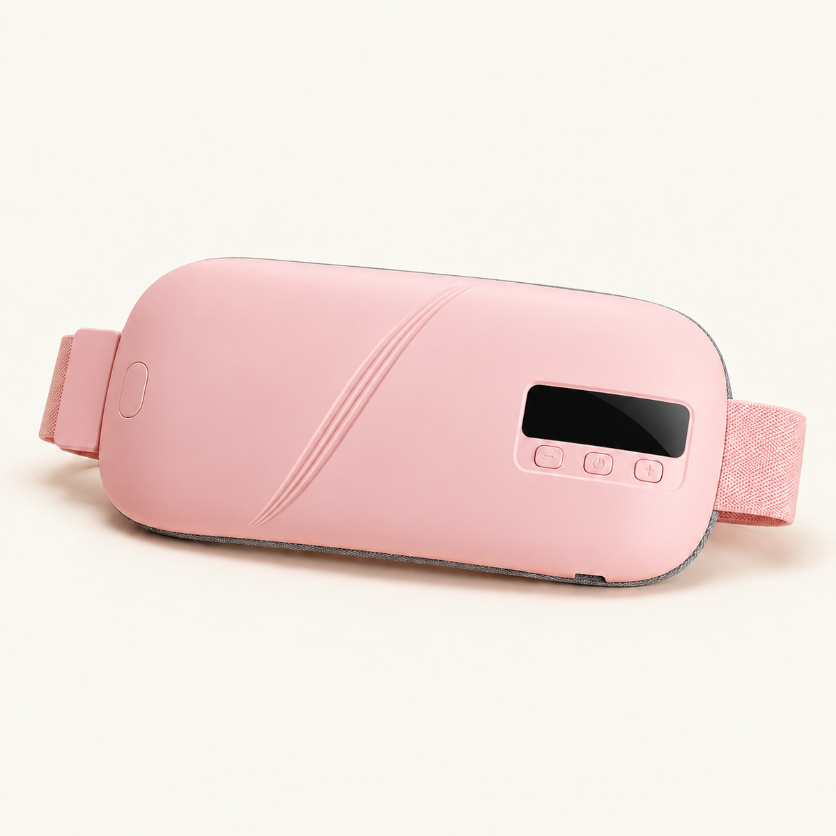 Ceinture SENSO WarmBelt rose avec écran noir éteint et trois boutons de réglage