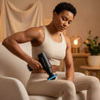 SENSO™ ThermoPulse utilisé sur le dos — pistolet de massage chaud et froid